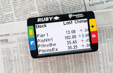Kamerová lupa RUBY – čtení při položení na textu.
